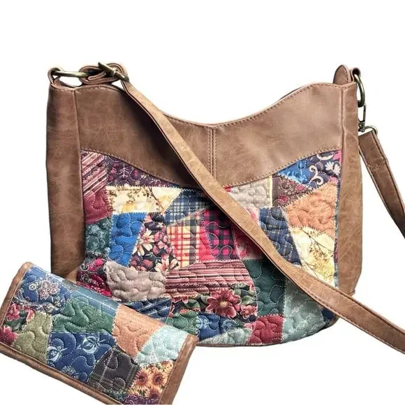 Donna Sharp Dizzy Michelle Colorful Quilted Hobo Bag - Picture 1 of 8